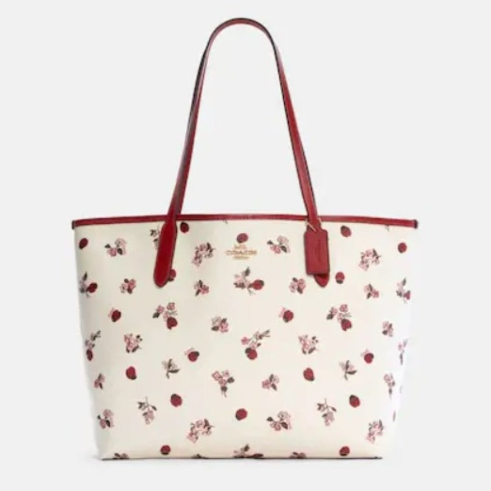 Coach Ladybug Floral Tote and Wallet Set New
